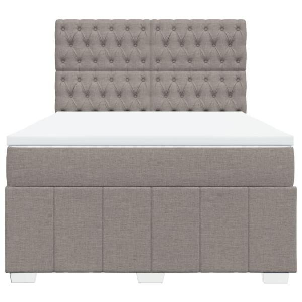 ARDEBO.de - Boxspringbett mit Matratze Taupe 160x200 cm Stoff