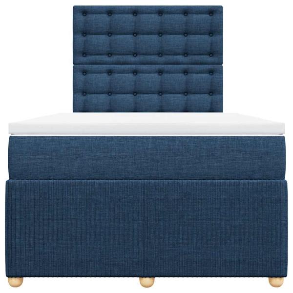 Boxspringbett mit Matratze Blau 120x200 cm Stoff