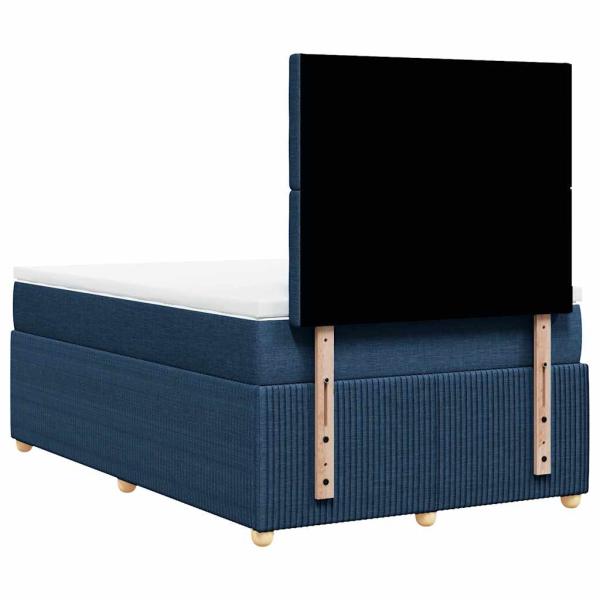 Boxspringbett mit Matratze Blau 120x200 cm Stoff