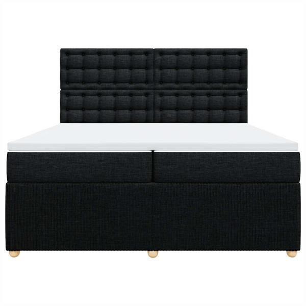 Boxspringbett mit Matratze Schwarz 200x200 cm Stoff