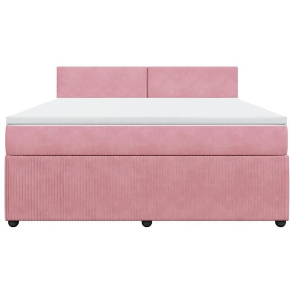 ARDEBO.de - Boxspringbett mit Matratze Rosa 180x200 cm Samt