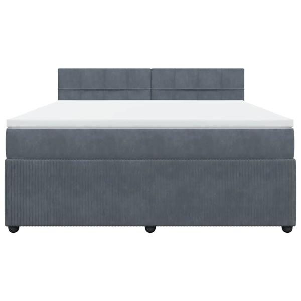 Boxspringbett mit Matratze Dunkelgrau 180x200 cm Samt