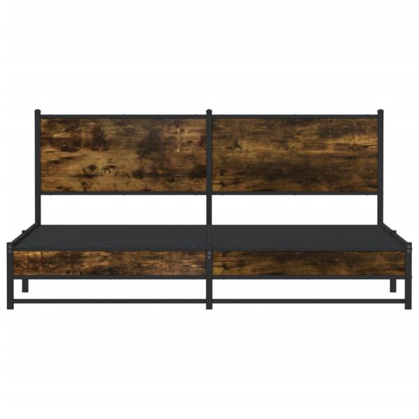 Metallbett ohne Matratze Räuchereiche 183x213 cm