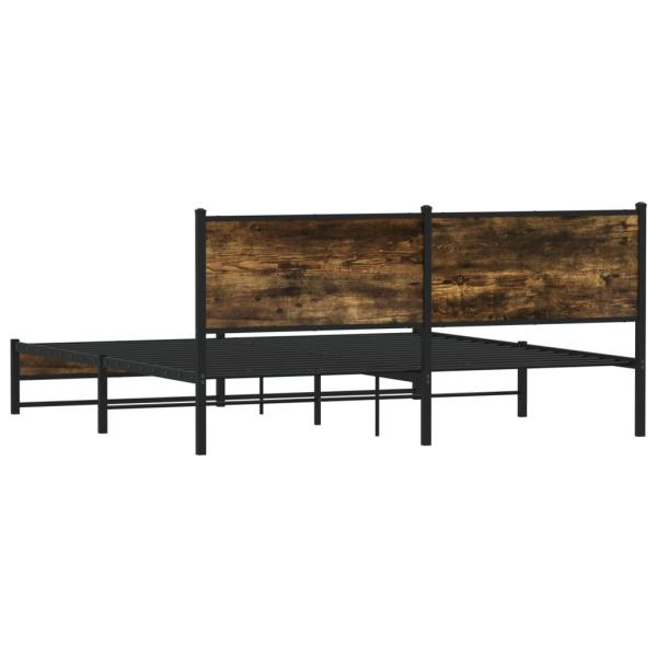 Metallbett ohne Matratze Räuchereiche 183x213 cm