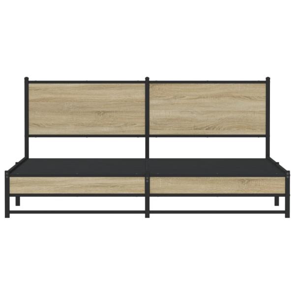 Metallbett ohne Matratze Sonoma-Eiche 183x213 cm