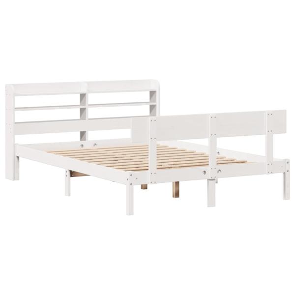 Massivholzbett ohne Matratze Weiß 140x200 cm Kiefernholz
