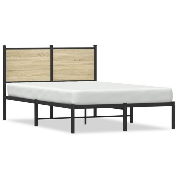 ARDEBO.de - Metallbett ohne Matratze Sonoma-Eiche 120x200 cm