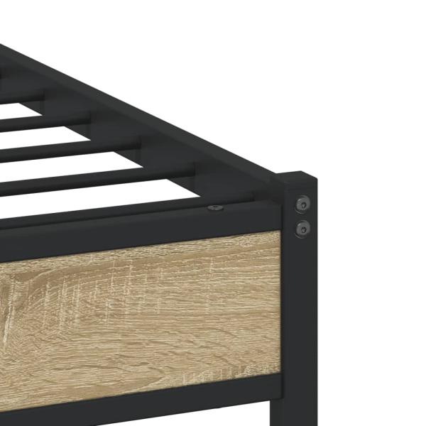 ARDEBO.de - Metallbett ohne Matratze Sonoma-Eiche 120x190 cm