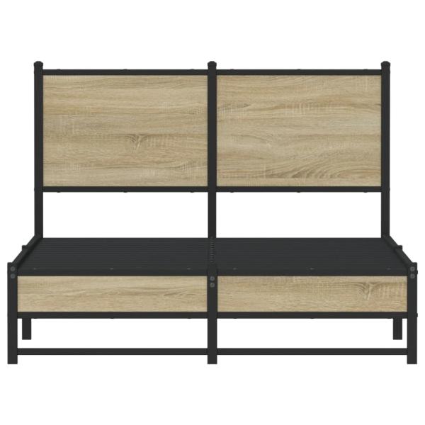 Metallbett ohne Matratze Sonoma-Eiche 120x200 cm