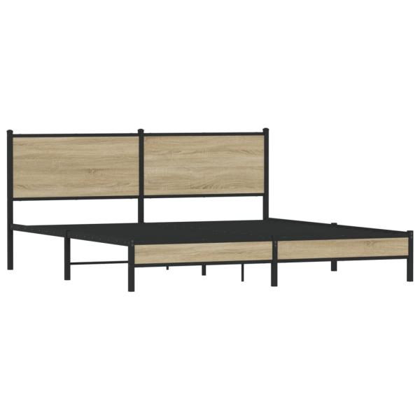 Metallbett ohne Matratze Sonoma-Eiche 160x200 cm