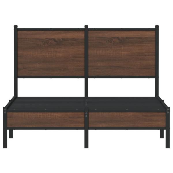 Metallbett ohne Matratze Braun Eichen-Optik 120x200 cm