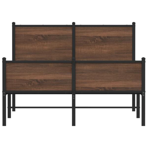 Metallbett ohne Matratze Eichen-Optik 120x190 cm