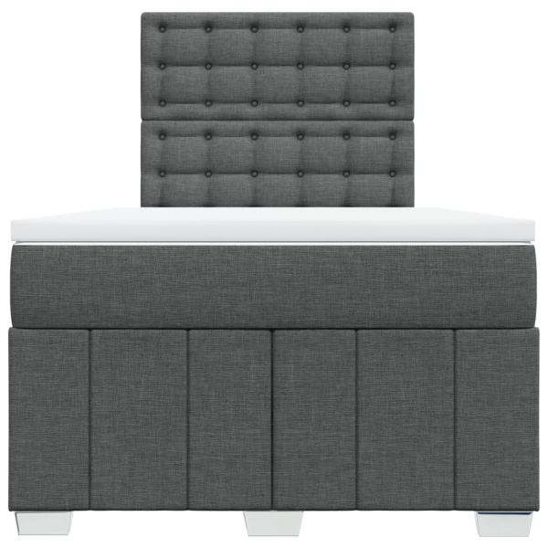 Boxspringbett mit Matratze Dunkelgrau 120x200 cm Stoff