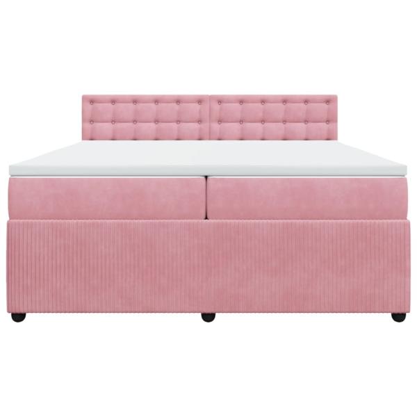 Boxspringbett mit Matratze Rosa 200x200 cm Samt