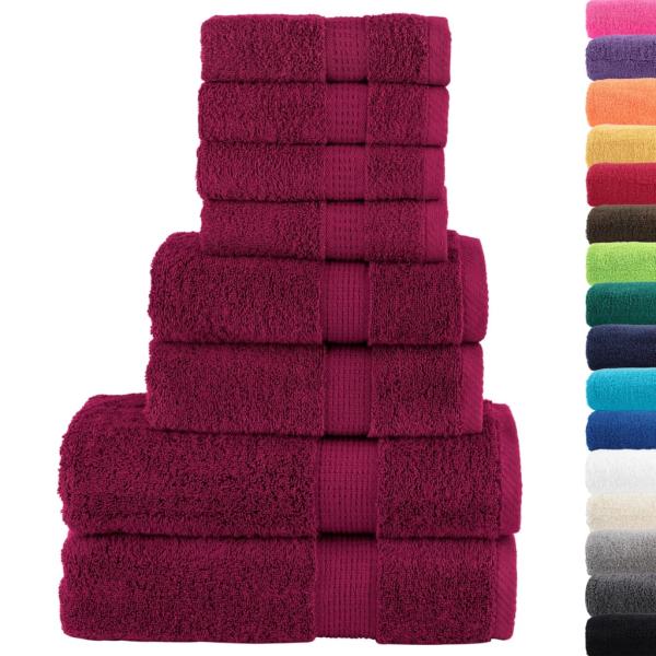 8 tlg. Premium-Handtuch-Set SOLUND Bordeaux 600 g/m²