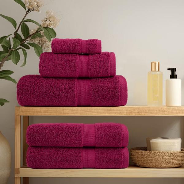 8 tlg. Premium-Handtuch-Set SOLUND Bordeaux 600 g/m²