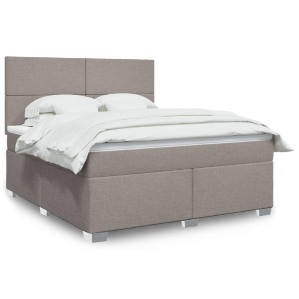 ARDEBO.de - Boxspringbett mit Matratze Taupe 180x200 cm Stoff