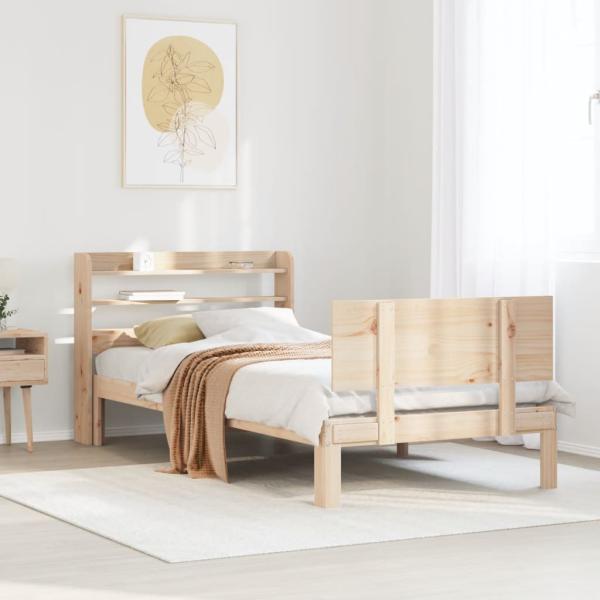 ARDEBO.de - Bettgestell mit Kopfteil ohne Matratze 100x200 cm