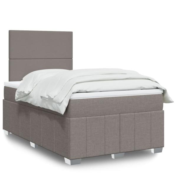 ARDEBO.de - Boxspringbett mit Matratze Taupe 120x200 cm Stoff