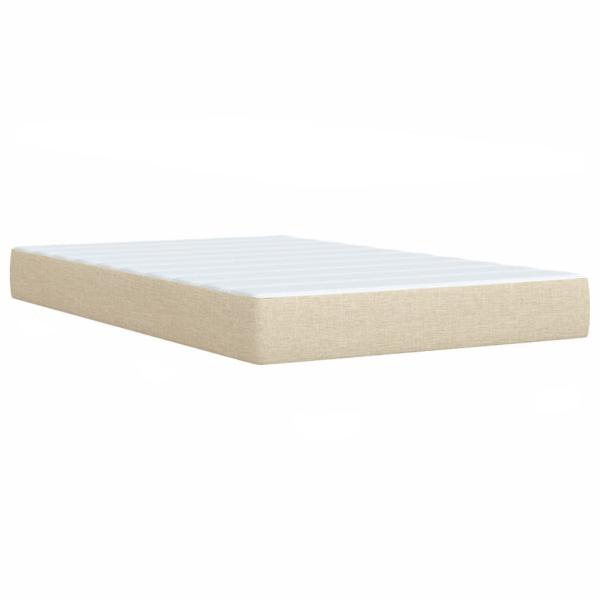 ARDEBO.de - Boxspringbett mit Matratze Creme 120x200 cm Stoff