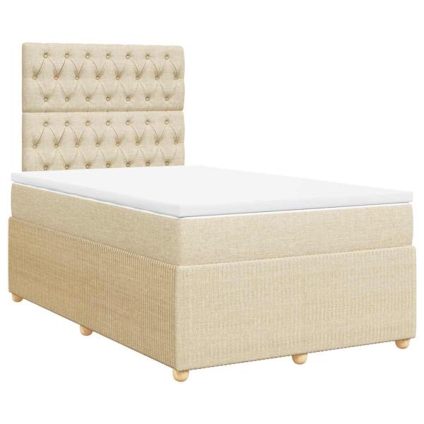 Boxspringbett mit Matratze Creme 120x190 cm Stoff