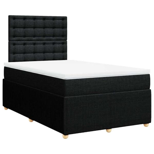 ARDEBO.de - Boxspringbett mit Matratze Schwarz 120x200 cm Stoff