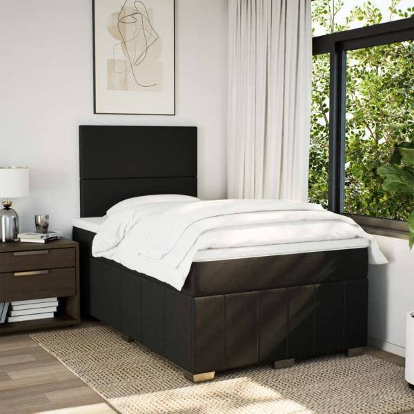 ARDEBO.de - Boxspringbett mit Matratze Schwarz 120x200 cm Stoff