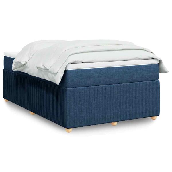 ARDEBO.de - Boxspringbett mit Matratze Blau 120x190 cm Stoff