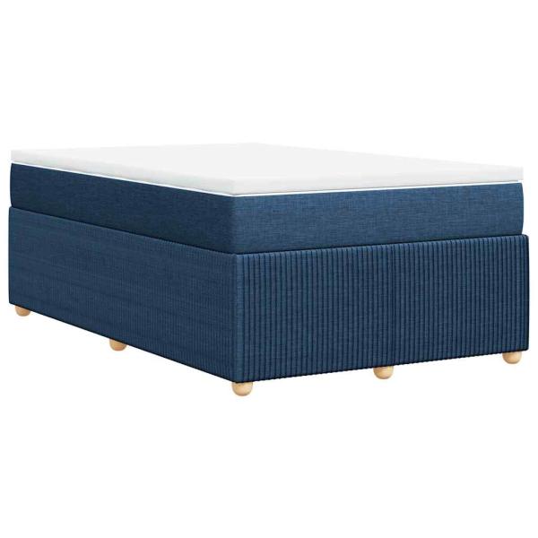 Boxspringbett mit Matratze Blau 120x190 cm Stoff