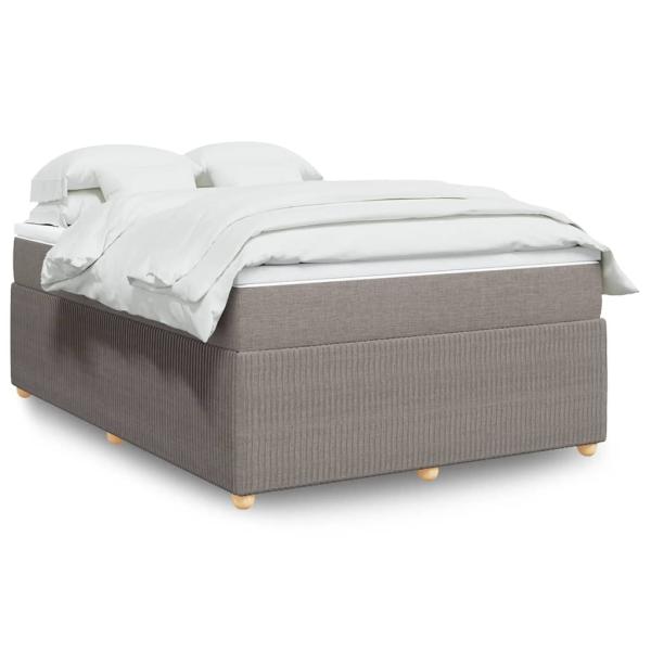 ARDEBO.de - Boxspringbett mit Matratze Taupe 140x190 cm Stoff