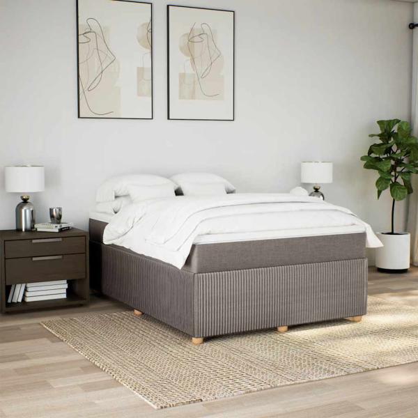 Boxspringbett mit Matratze Taupe 140x190 cm Stoff
