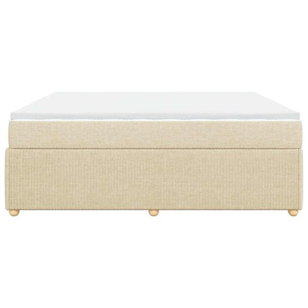 Boxspringbett mit Matratze Creme 200x200 cm Stoff
