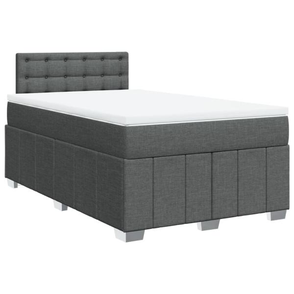 ARDEBO.de - Boxspringbett mit Matratze Dunkelgrau 120x200 cm Stoff