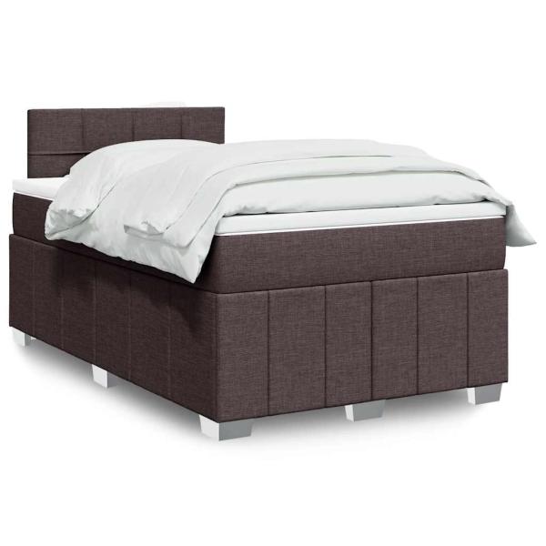 ARDEBO.de - Boxspringbett mit Matratze Dunkelbraun 120x200 cm Stoff