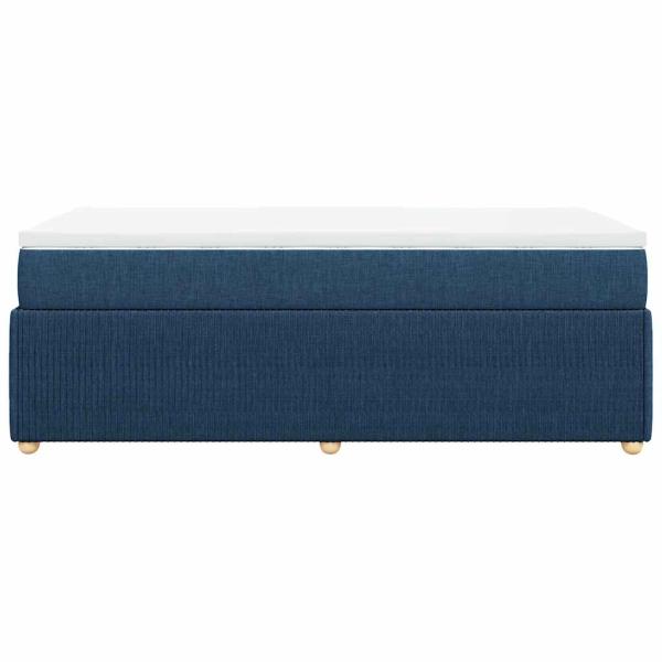 Boxspringbett mit Matratze Blau 100x200 cm Stoff