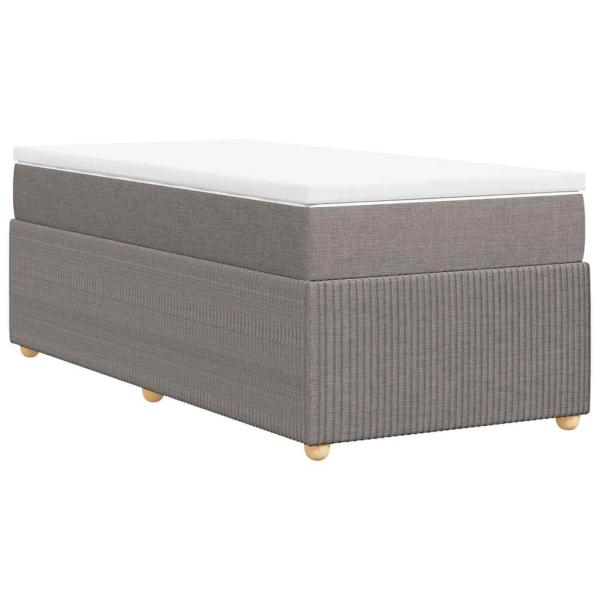 ARDEBO.de - Boxspringbett mit Matratze Taupe 100x200 cm Stoff