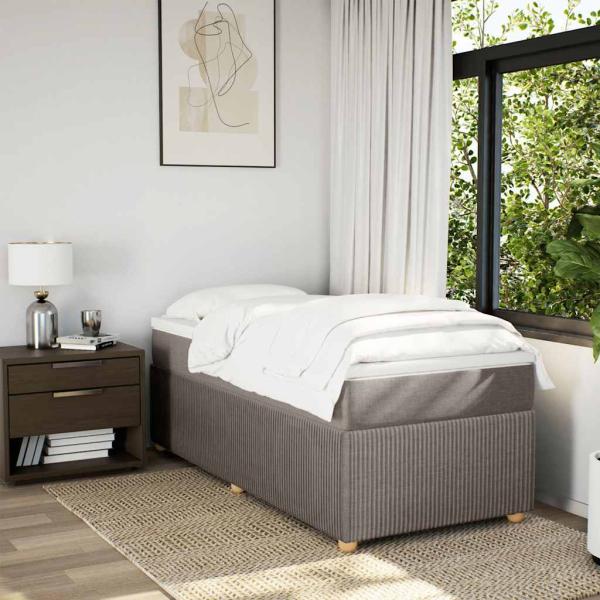 Boxspringbett mit Matratze Taupe 100x200 cm Stoff
