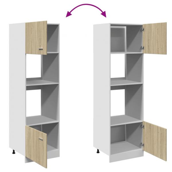 Mikrowellenumbauschrank Sonoma-Eiche 60x57x207 cm Holzwerkstoff