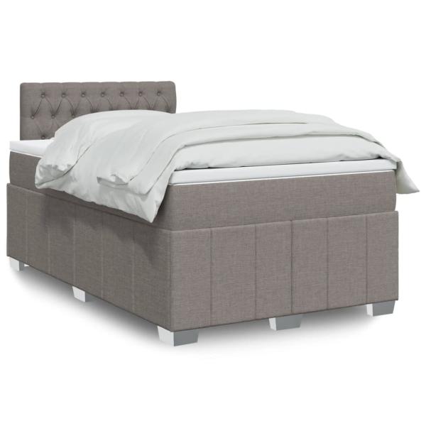 ARDEBO.de - Boxspringbett mit Matratze Taupe 120x200 cm Stoff