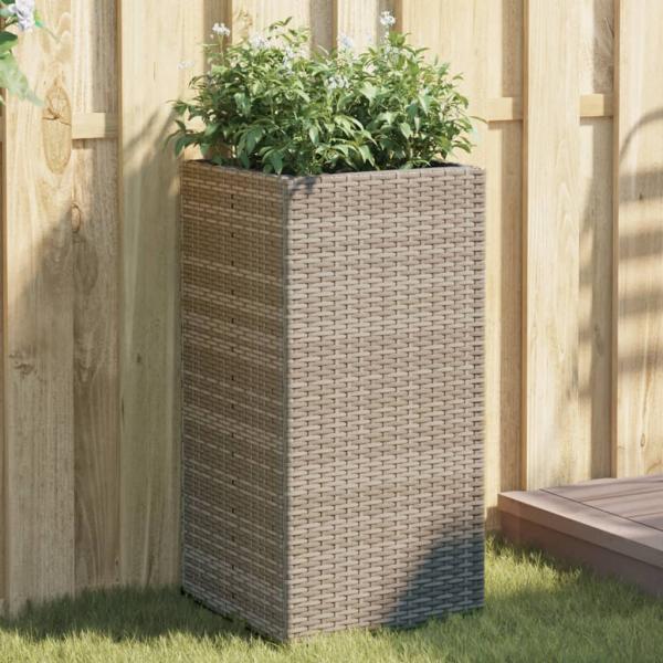 ARDEBO.de - Pflanzkübel Grau 40x40x80 cm Poly Rattan