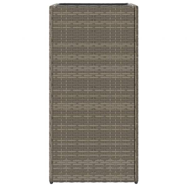 Pflanzkübel Grau 40x40x80 cm Poly Rattan