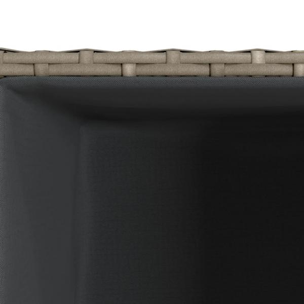 Pflanzkübel Grau 40x40x80 cm Poly Rattan