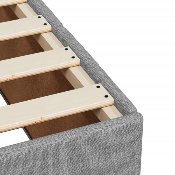 ARDEBO.de - Bettgestell ohne Matratze Hellgrau 180x200 cm Stoff