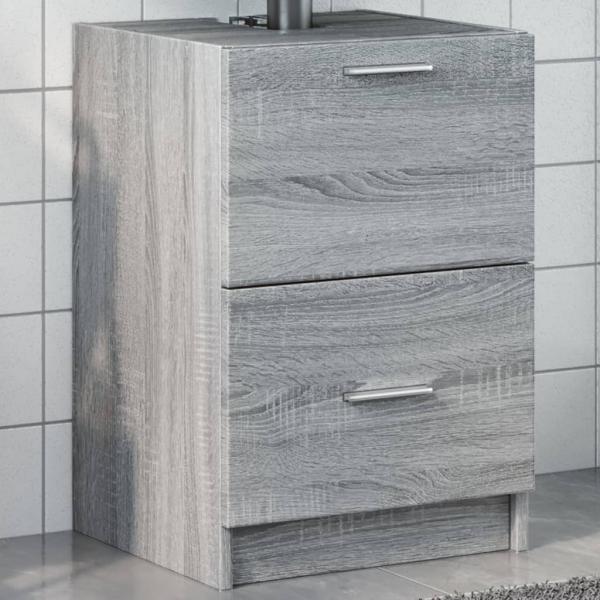 ARDEBO.de - Waschbeckenunterschrank Grau Sonoma 40x37x59 cm Holzwerkstoff