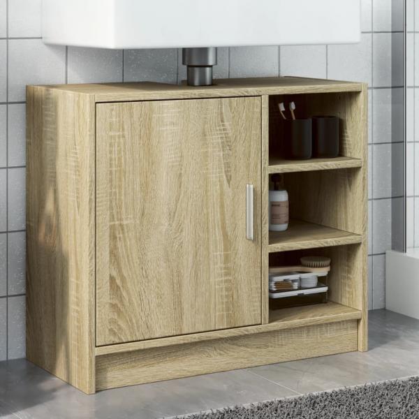 ARDEBO.de - Waschbeckenunterschrank Sonoma-Eiche 63x29x55 cm Holzwerkstoff