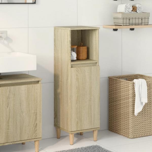 ARDEBO.de - Badschrank Sonoma-Eiche 30x30x100 cm Holzwerkstoff