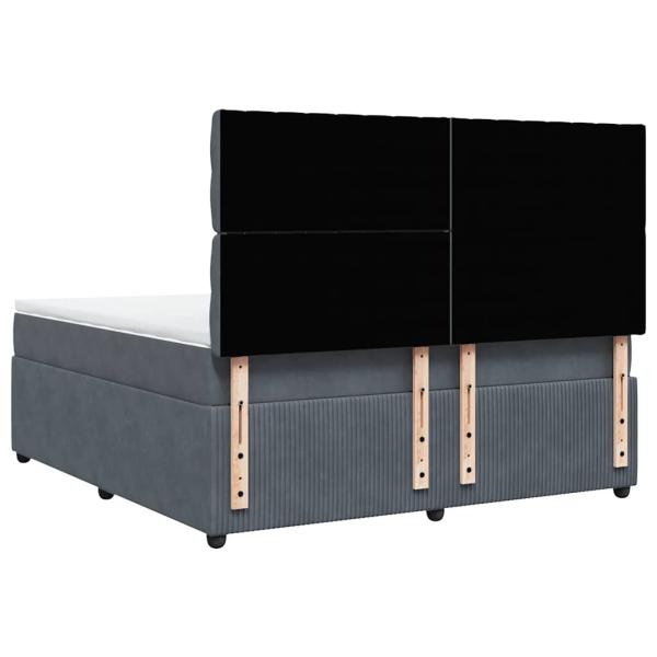 ARDEBO.de - Boxspringbett mit Matratze Dunkelgrau 180x200 cm Samt