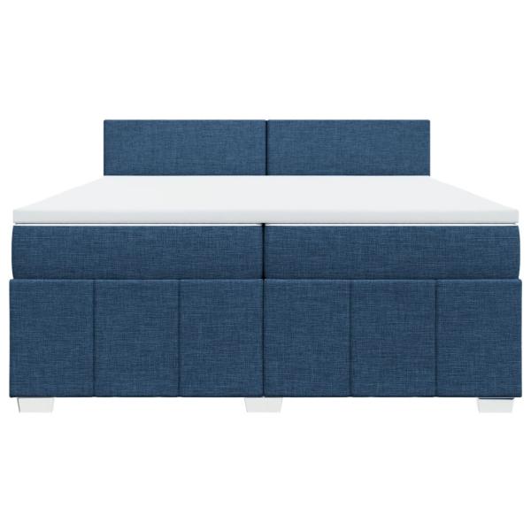 ARDEBO.de - Boxspringbett mit Matratze Blau 200x200 cm Stoff
