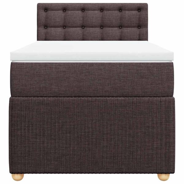 Boxspringbett mit Matratze Dunkelbraun 90x200 cm Stoff