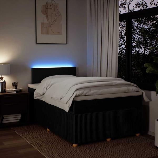 Boxspringbett mit Matratze Schwarz 120x200 cm Stoff